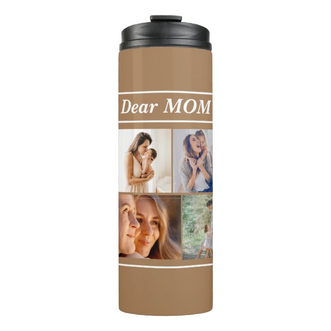 Multi Photo Collage Modern Personalised mother's  Thermal Tumbler (Front)