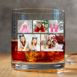 Multi Photo Collage Modern Personalised Name<br><div class="desc">Multi Photo Collage Modern Personalised Name Whiskey Glass features a photo collage of five of your favourite photos. Personalised with your name in modern black script. Perfect for birthday,  Christmas,  baby shower and more. Designed by ©Evco Studio www.zazzle.com/store/evcostudio</div>
