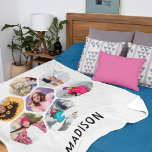 Multi Photo Collage Modern Personalised Name Sherpa Blanket<br><div class="desc">Multi Photo Collage Modern Personalised Name Sherpa Blankets features a photo collage of your favourite photos in a hexagon shape. Personalised with your name in modern black script. Perfect for birthday, Christmas, Mother's Day, Father's Day, Grandparents, brother, sister, best friend and more. PHOTO TIP: centre your photos before uploading to...</div>