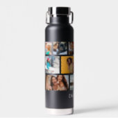 Multi Photo Collage Modern Personalised Name Water Bottle (Front)