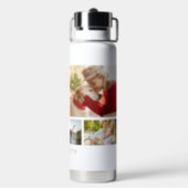 Multi Photo Collage Modern Personalised Name Water Bottle (Back)