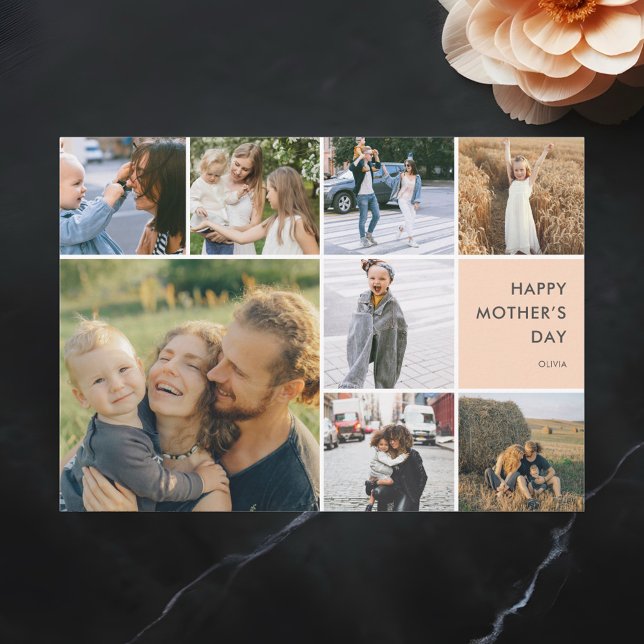 Multi Photo Collage Mothers Day Holiday Card (Creator Uploaded)