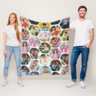 Multi Photo Collage Simple Modern Hexagon Pattern