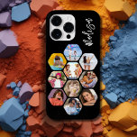 Multi Photo Collage Simple Modern Personalised<br><div class="desc">Multi Photo Collage Simple Modern Personalised Name Hexagon Pattern Smartphone iPhone Case features a photo collage of your favourite photos in a hexagon shape. Personalised with your name. Perfect for birthday, Christmas, Mother's Day, Father's Day, Grandparents, brother, sister, best friend and more. PHOTO TIP: centre your photos before uploading to...</div>