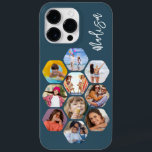 Multi Photo Collage Simple Modern Personalised Cas Case-Mate iPhone 14 Pro Max Case<br><div class="desc">Multi Photo Collage Simple Modern Personalised Name Hexagon Pattern Smartphone iPhone Case features a photo collage of your favourite photos in a hexagon shape. Personalised with your name. Perfect for birthday, Christmas, Mother's Day, Father's Day, Grandparents, brother, sister, best friend and more. PHOTO TIP: centre your photos before uploading to...</div>