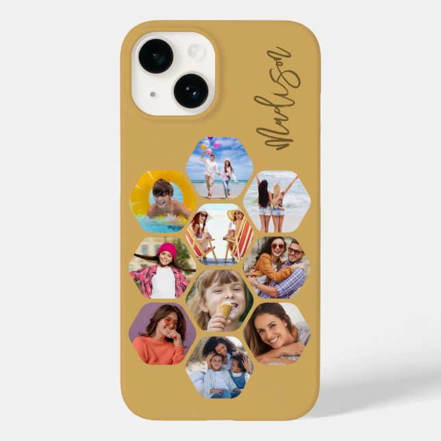 Multi Photo Collage Simple Modern Personalised Case-Mate iPhone Case (Back)