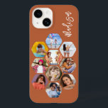 Multi Photo Collage Simple Modern Personalised Case-Mate iPhone 14 Case<br><div class="desc">Multi Photo Collage Simple Modern Personalised Name Hexagon Pattern Smartphone iPhone Case features a photo collage of your favourite photos in a hexagon shape. Personalised with your name. Perfect for birthday, Christmas, Mother's Day, Father's Day, Grandparents, brother, sister, best friend and more. PHOTO TIP: centre your photos before uploading to...</div>