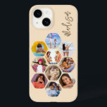 Multi Photo Collage Simple Modern Personalised Case-Mate iPhone 14 Case<br><div class="desc">Multi Photo Collage Simple Modern Personalised Name Hexagon Pattern Smartphone iPhone Case features a photo collage of your favourite photos in a hexagon shape. Personalised with your name. Perfect for birthday, Christmas, Mother's Day, Father's Day, Grandparents, brother, sister, best friend and more. PHOTO TIP: centre your photos before uploading to...</div>