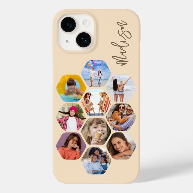 Multi Photo Collage Simple Modern Personalised Case-Mate iPhone Case (Back)