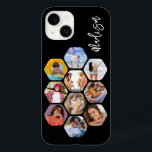 Multi Photo Collage Simple Modern Personalised Case-Mate iPhone 14 Case<br><div class="desc">Multi Photo Collage Simple Modern Personalised Name Hexagon Pattern Smartphone iPhone Case features a photo collage of your favourite photos in a hexagon shape. Personalised with your name. Perfect for birthday, Christmas, Mother's Day, Father's Day, Grandparents, brother, sister, best friend and more. PHOTO TIP: centre your photos before uploading to...</div>