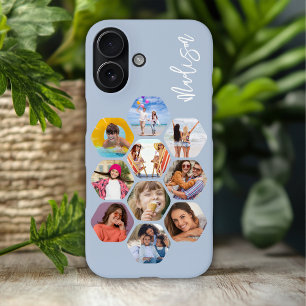 Multi Photo Collage Simple Modern Personalised iPhone 16 Case