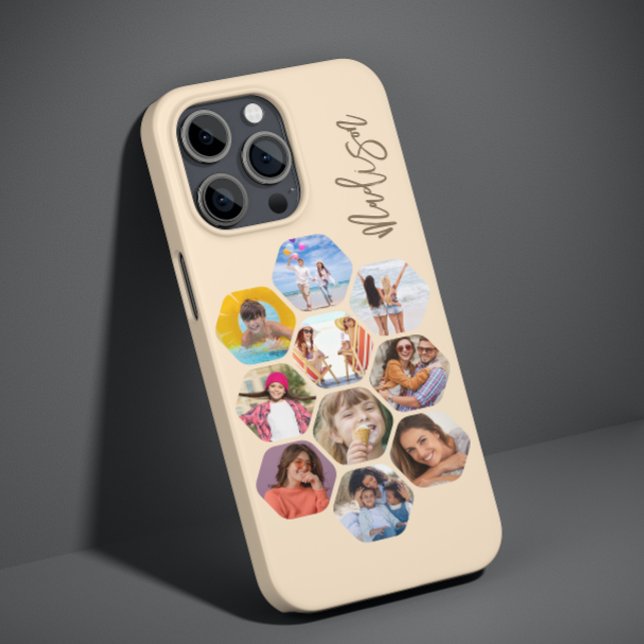 Multi Photo Collage Simple Modern Personalised Case-Mate iPhone Case (Creator Uploaded)