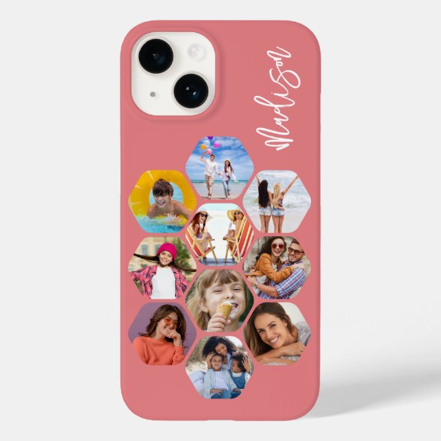 Multi Photo Collage Simple Modern Personalised Case-Mate iPhone Case (Back)