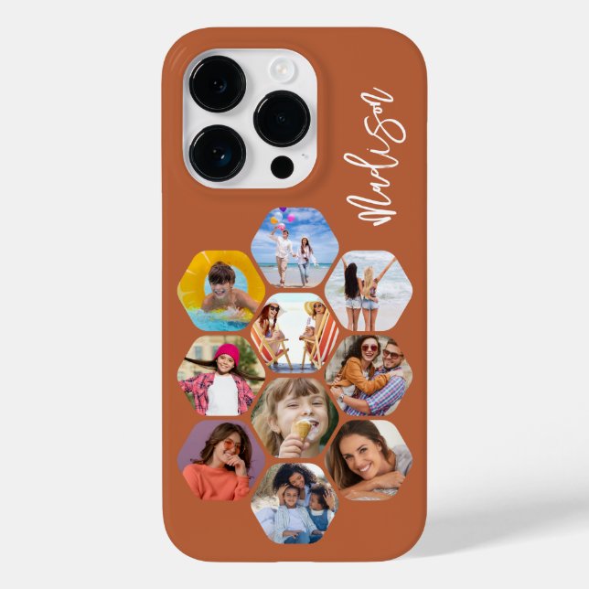 Multi Photo Collage Simple Modern Personalised Case-Mate iPhone Case (Back)