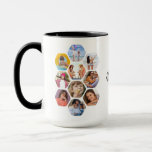 Multi Photo Collage Simple Modern Personalised Mug<br><div class="desc">Multi Photo Collage Simple Modern Personalised Name Hexagon Pattern Coffee Mug features a photo collage of your favourite photos in a hexagon shape. Personalised with your name. Perfect for birthday, Christmas, Mother's Day, Father's Day, Grandparents, brother, sister, best friend and more. PHOTO TIP: centre your photos before uploading to Zazzle....</div>