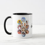Multi Photo Collage Simple Modern Personalised Mug<br><div class="desc">Multi Photo Collage Simple Modern Personalised Name Hexagon Pattern Mug features a photo collage of your favourite photos in a hexagon shape. Personalised with your name. Perfect for birthday, Christmas, Mother's Day, Father's Day, Grandparents, brother, sister, best friend and more. PHOTO TIP: centre your photos before uploading to Zazzle. Designed...</div>
