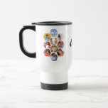 Multi Photo Collage Simple Modern Personalised Travel Mug<br><div class="desc">Multi Photo Collage Simple Modern Personalised Name Hexagon Pattern Travel Mug features a photo collage of your favourite photos in a hexagon shape. Personalised with your name. Perfect for birthday, Christmas, Mother's Day, Father's Day, Grandparents, brother, sister, best friend and more. PHOTO TIP: centre your photos before uploading to Zazzle....</div>