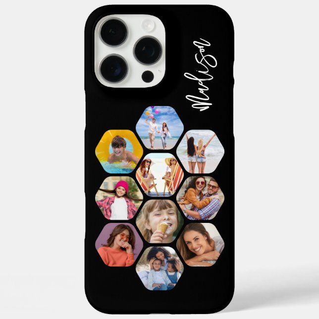 Multi Photo Collage Simple Modern Personalized Case-Mate iPhone Case (Back)