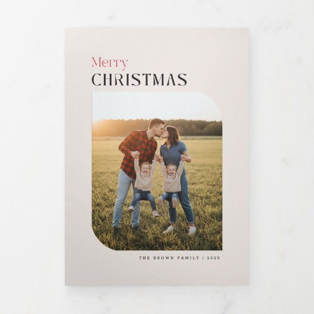 Multi Photo Collage Trifold Letter Fold Invitation (Cover)