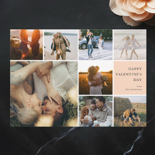 Multi Photo Collage Valentines Day Holiday Card