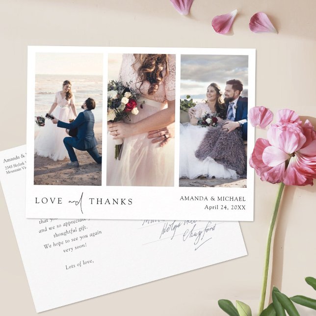Multi Photo Collage Wedding Thank You Postcard (Creator Uploaded)
