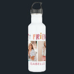 Multi photo colourful fun typography best friends 710 ml water bottle<br><div class="desc">Multi photo colourful fun typography girly best friends design. Part of a modern collection.</div>