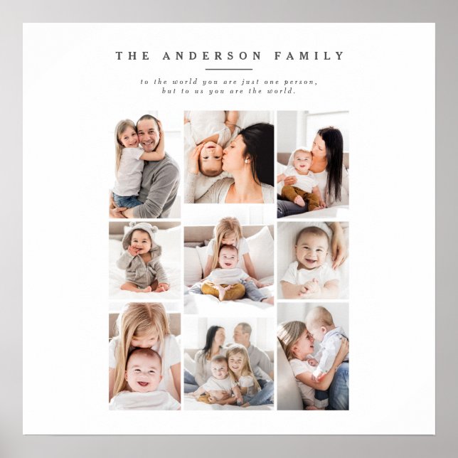 multi photo family modern holiday card poster (Front)