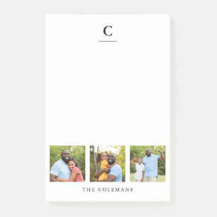 Multi Photo Family Monogram Post-it Notes