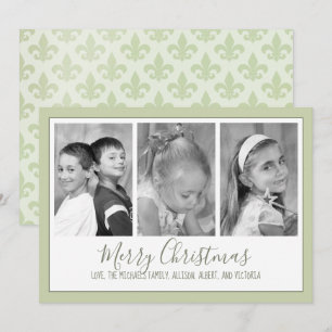 Multi Photo Fleur De Lis Christmas Photo Card