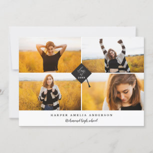 Multi photo geometric graduation announcement