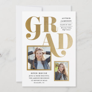 Multi photo graduation invitation
