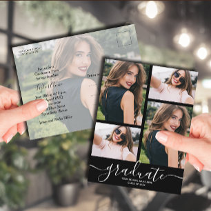 Multi Photo Graduation Party Invitation Postcard