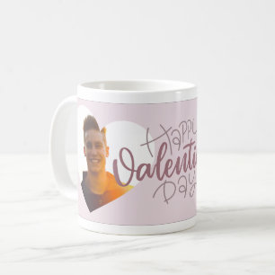 Multi Photo Heart Pink Happy Valentine's Day Coffee Mug