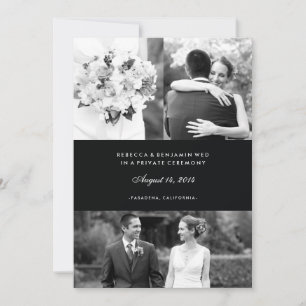 Multi Photo Marriage Announcement in Black