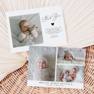 Multi Photo Minimalist Birth Announcement