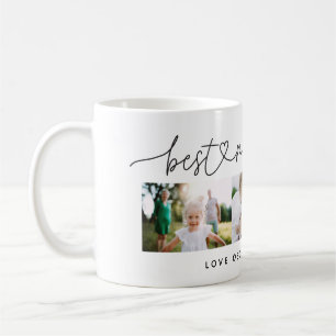 Multi photo modern script typography best mum  coffee mug