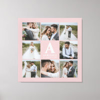 Multi photo monogram wedding family gift