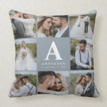 Multi photo monogram wedding family gift cushion<br><div class="desc">Multi photo monogram wedding family gift. Ideal wedding,  new home,  anniversary,  birthday or Christmas gift. A fun way to show off all of your beautiful photographs.</div>