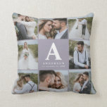 Multi photo monogram wedding family gift cushion<br><div class="desc">Multi photo monogram wedding family gift. Ideal wedding,  new home,  anniversary,  birthday or Christmas gift. A fun way to show off all of your beautiful photographs.</div>