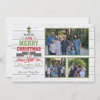Multi-Photo Red Green Christmas Card