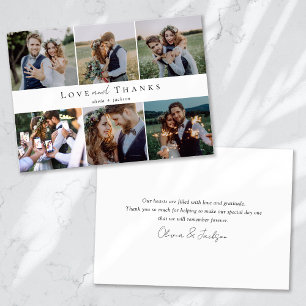 Multi Photo Script Love and Thanks Wedding Photo Thank You Card