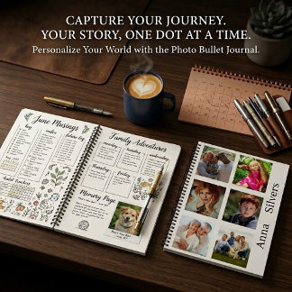 Multi-photo squares personalised bullet journal