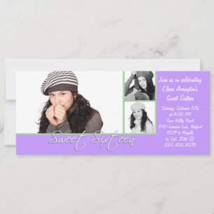 Multi-photo template Sweet 16 Birthday Invitation