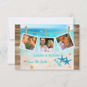 Multi-photo Tropical Beach Save The Date Card