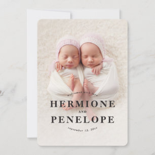 Multi photo twin modern geometric + typographic announcement