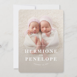 Multi photo twin modern geometric + typographic announcement