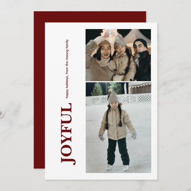Multi-photo With Vertical Text Fun Design Holiday Card (Front/Back)