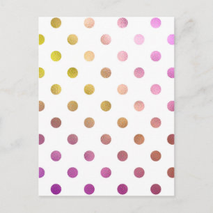 Multi pink polka dot,trendy,girly,pattern,funny, postcard