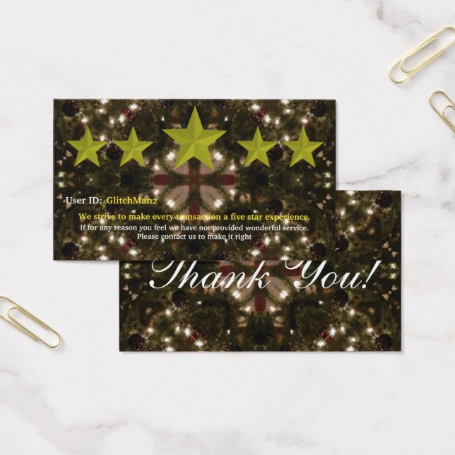 Multi Platform five star rating feedback card (Office)