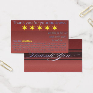 Multi Platform five star rating feedback card